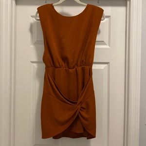 NWT Free People Orange Runaway Knit Wrap Mini Dress. Size S
